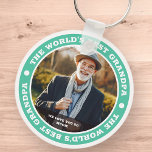 The World's Best Grandpa Modern Custom Photo Schlüsselanhänger<br><div class="desc">This simple and classic design is composed of serif typography and add a custom photo.</div>