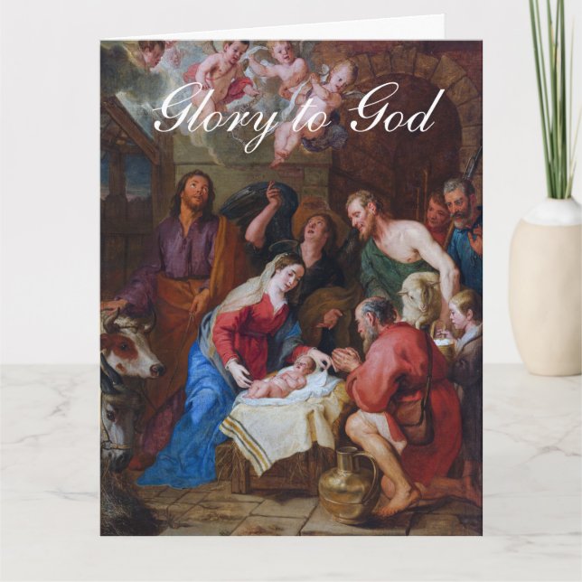 The Worship of the Shepherds Christmas Greetings Karte (Vorderseite)