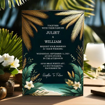 The Wreath Palm Tree Beach Green And Gold Wedding