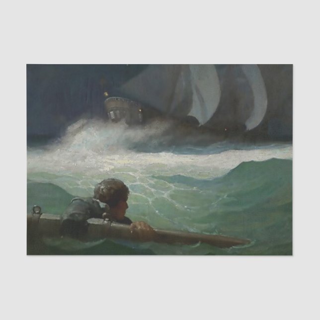 "The Wreck of the Covenant" von NC Wyeth Seidenpapier (Vorderseite)