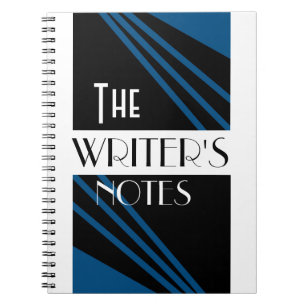 The Writer's Notes Stylish Blue Schwarz-weiß Notizblock