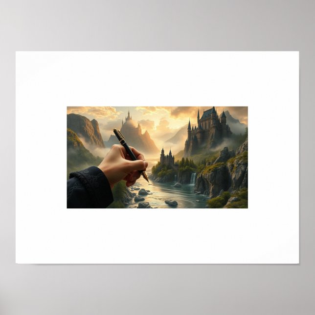 The Writer's Realm - Burgen mit Tinte & I Poster (Vorne)