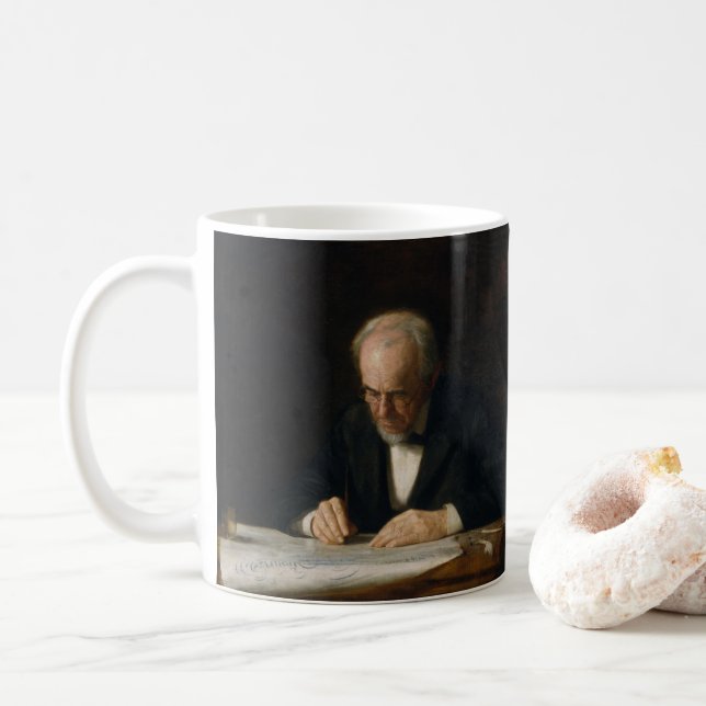 The Writing Master von Thomas Eakins Kaffeetasse (Mit Donut)