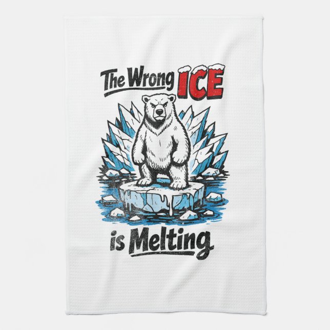 The Wrong ICE is Melting Geschirrtuch (Vertikal)