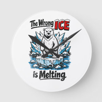 The Wrong ICE is Melting Runde Wanduhr