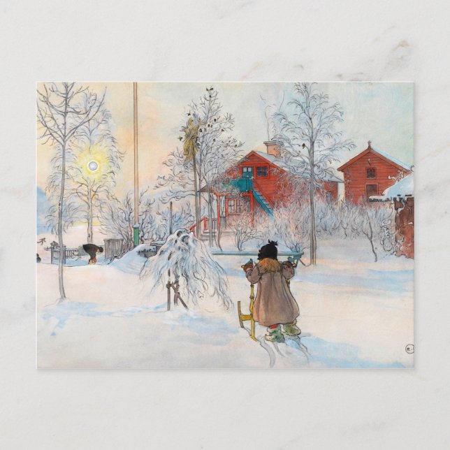 The Yard and Washhouse, 1895 von Carl Larsson Postkarte (Vorderseite)