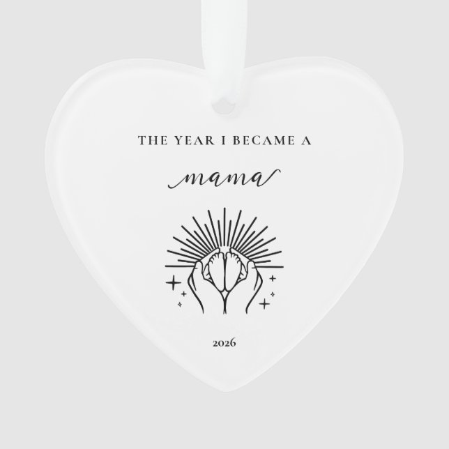 The Year I Became A Mama Gift Acrylic Ornament (Vorderseite)