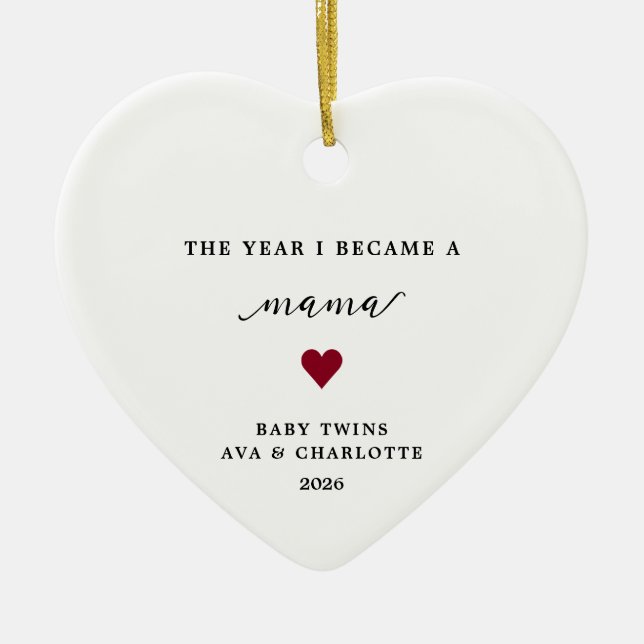 The Year I Became A Mama Gift Ornament (Vorne)