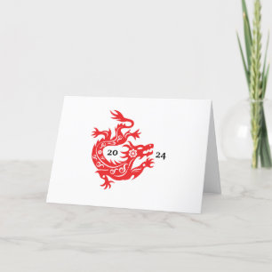 The Year of the Dragon 2024 Lunar New Year Card Dankeskarte