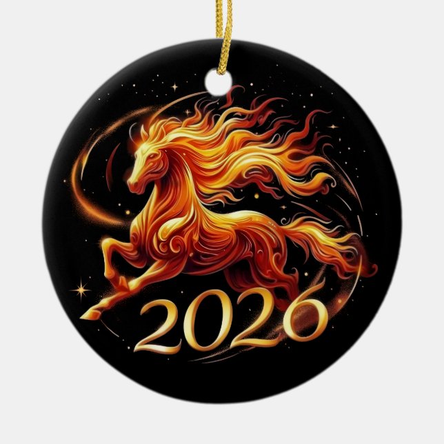 The Year of the Horse 2026 Keramik Ornament (Vorne)
