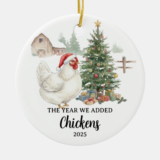The Year We Added Chickens Custom Raising Chickens Keramik Ornament (Vorne)
