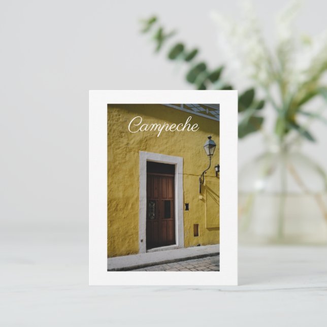 The Yellow House, Campeche, Mexico Feiertagspostkarte (Stehend Vorderseite)