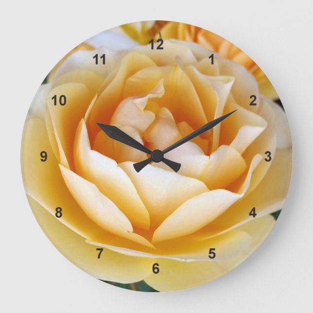 The Yellow Rose Große Wanduhr (Vorderseite)