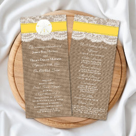 The Yellow Sand Dollar Wedding Programme