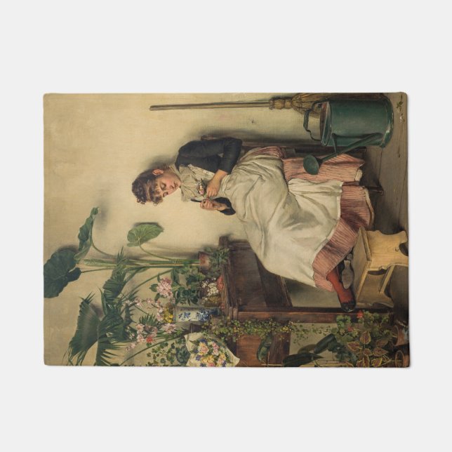 The Young Florist (von Carl Zewy) Fußmatte (Vorderseite)