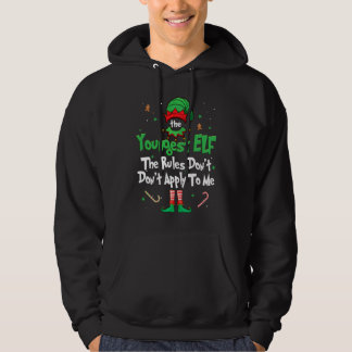 The Youngest Elf The Rules Don't Apply To Me Xmas  Hoodie