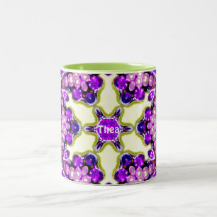 THEA ~ Personalisierter Vintager Kostümschmuck ~ Zweifarbige Tasse