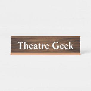 Theater-Aussenseiter-Design-hölzerne Korn-Täfelung Schreibtischnamensplakette