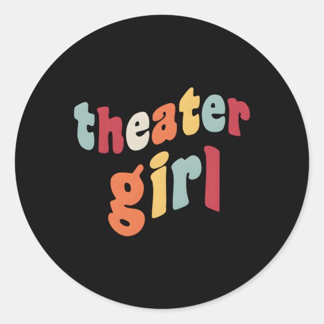 Theater Broadway Fan Theater Musical Runder Aufkleber (Vorderseite)