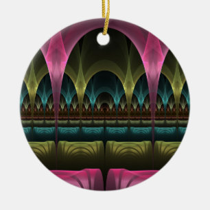 Theater der Fantasie, abstrakte farbenfrohe Frakta Keramik Ornament