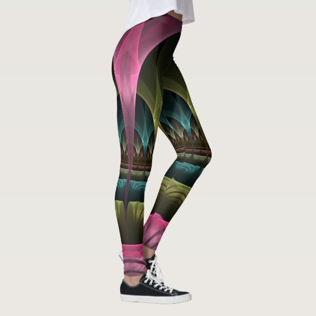 Theater der Fantasie, Abstraktes Fraktal Kunst Leggings (Rechts)