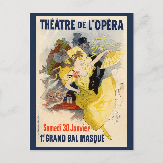 Theater der Oper, Jules Chéret Postkarte (Vorderseite)