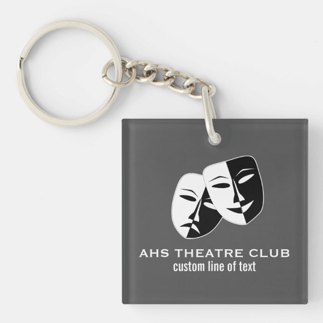 Theater-Drama-Verein maskiert kundenspezifischen Schlüsselanhänger (Vorderseite)
