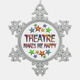 Theater glücklich schneeflocken Zinn-Ornament