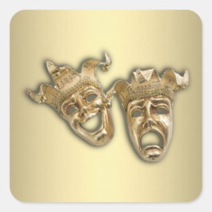Theater Gold Quadratischer Aufkleber