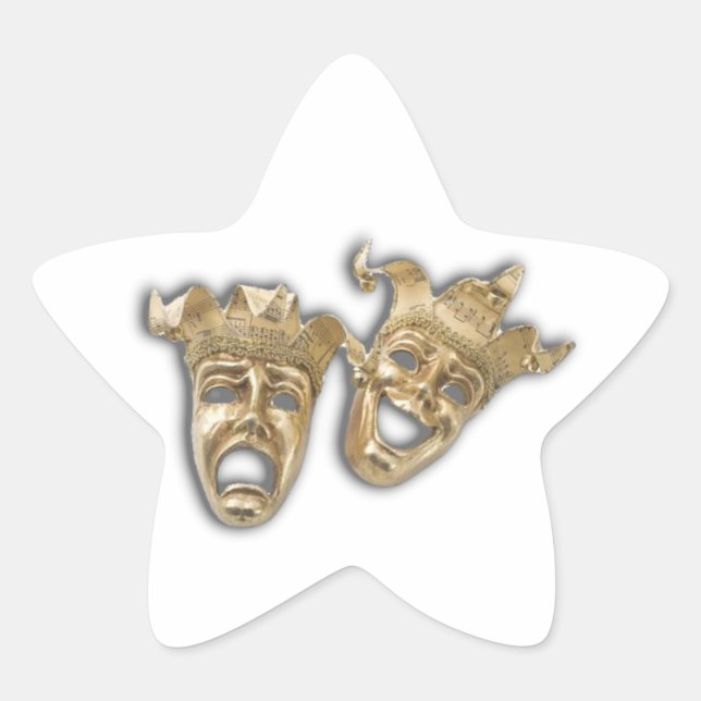 Theater Golden Comedy Stern-Aufkleber (Vorderseite)