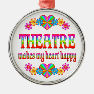Theater-Herz glücklich Ornament Aus Metall