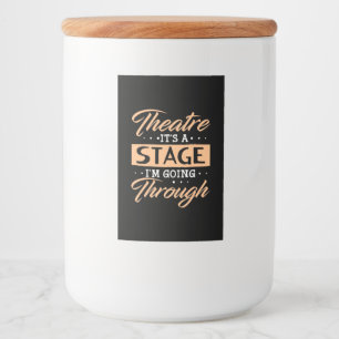 Theater ist es eine Bühne Schauspieler durch gehen Lebensmitteletikett