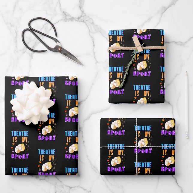Theater ist mein Schauspiel Geschenkpapier Set (Vorderseite)