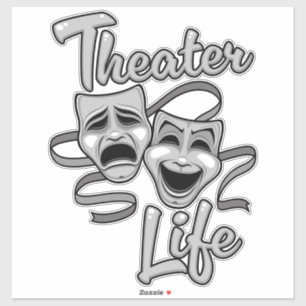 Theater-Lebenskomödie und Tragedy-Masken Aufkleber