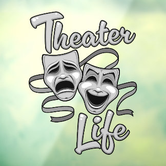 Theater-Lebenskomödie und Tragedy-Masken Fensteraufkleber