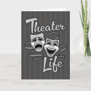 Theater-Lebenskomödie und Tragedy-Masken Karte