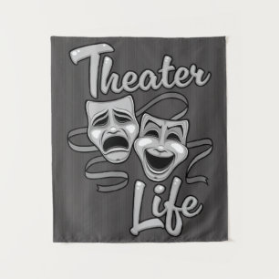 Theater-Lebenskomödie und Tragedy-Masken Wandteppich
