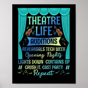 Theater Life Audios Nerd Schauspieler Musikalische Poster