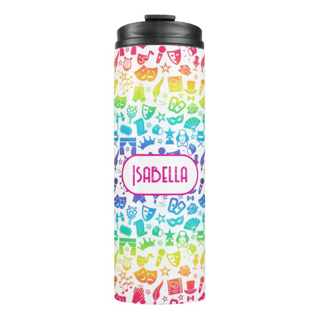 Theater Lover Rainbow Icons Thermal Tumbler Thermosbecher (Vorderseite)