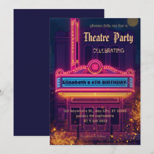 Theater-Markise Party-Einladung – Geburtstagseinla Einladung