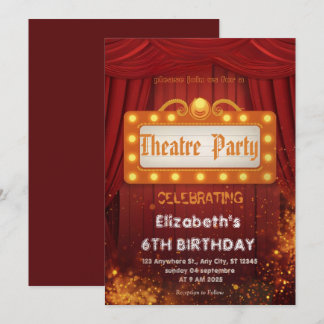 Theater-Markise Party-Einladung – Geburtstagseinla Einladung