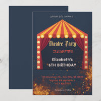 Theater-Markisen-Party-Einladung – Geburtstagseinl