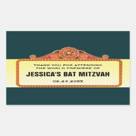 Theater Marquee Bar Bat Mitzvah Rechteckiger Aufkleber