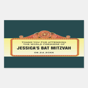 Theater Marquee Bar Bat Mitzvah Rechteckiger Aufkleber