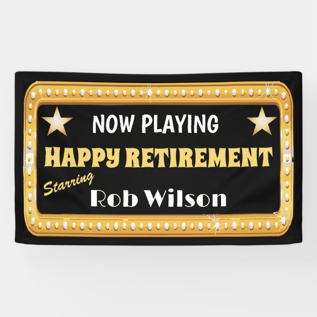 Theater Marquee Retirement Party Banner (Horizontal)