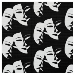 Theater Mask Comedy Tragedy Black Whitw Stoff