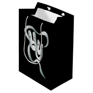 Theater Mask Comedy Tragedy Schwarz-weiß MGB Mittlere Geschenktüte