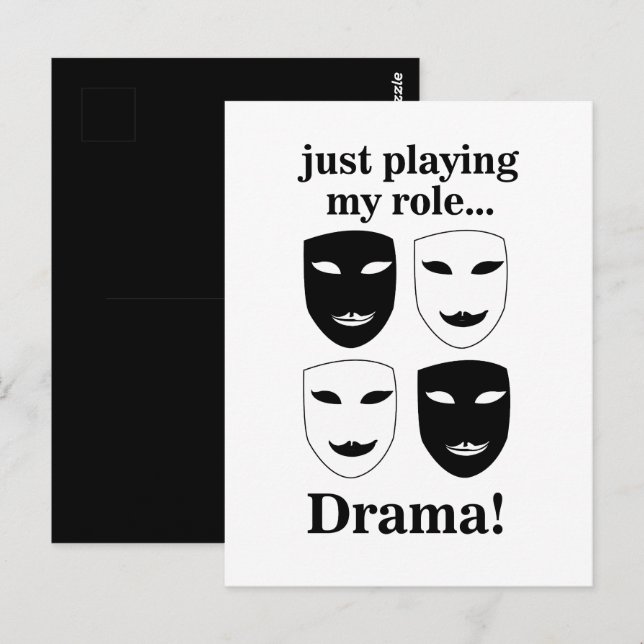 Theater Maske Theater Drama Kunst, Dichtung und Mu Postkarte (Vorne/Hinten)