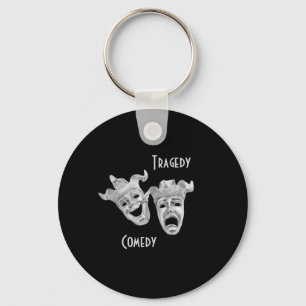 Theater Masken Comedy und Tragedy Black Schlüsselanhänger