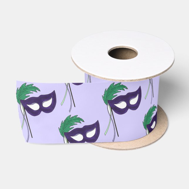 Theater Masquerade Mardi Gras Satinband (Spule)